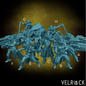 Gunslinger Miniature | Set of 8 - Tabletop RPG & D&D miniature. Perfect for wargaming & collectors