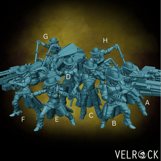 Gunslinger Miniature - Set of 8 - 28mm