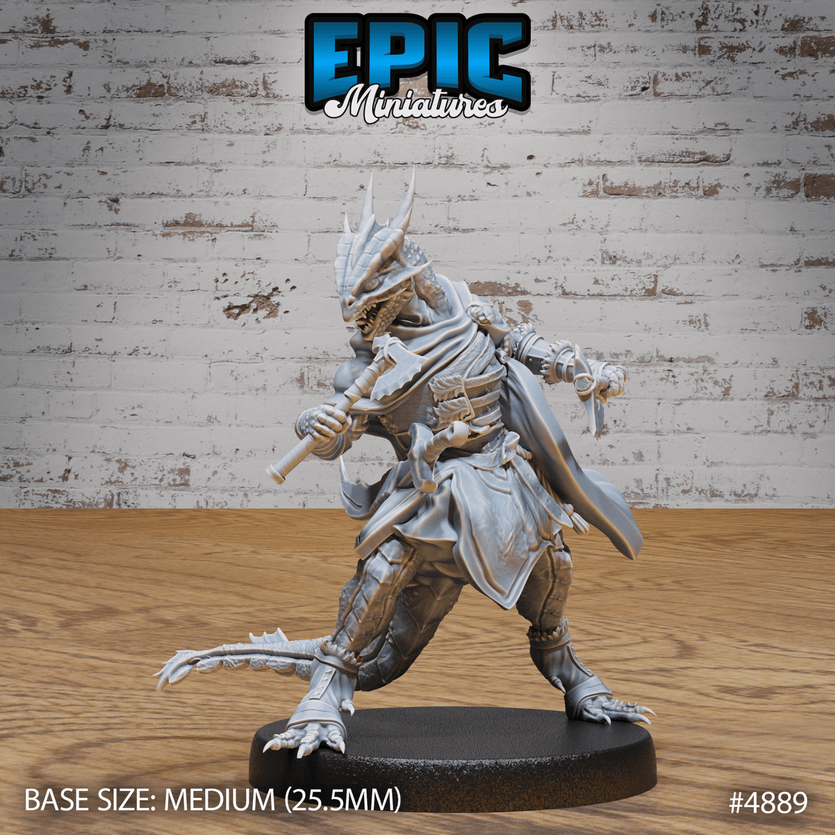 Half Dragon Adventurer Miniature | C - Tabletop RPG & D&D miniature. Perfect for wargaming & collectors