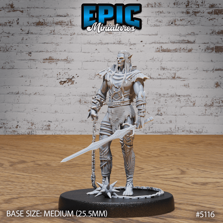 Half Drow Slave Master Miniature | A - Tabletop RPG & D&D miniature. Perfect for wargaming & collectors