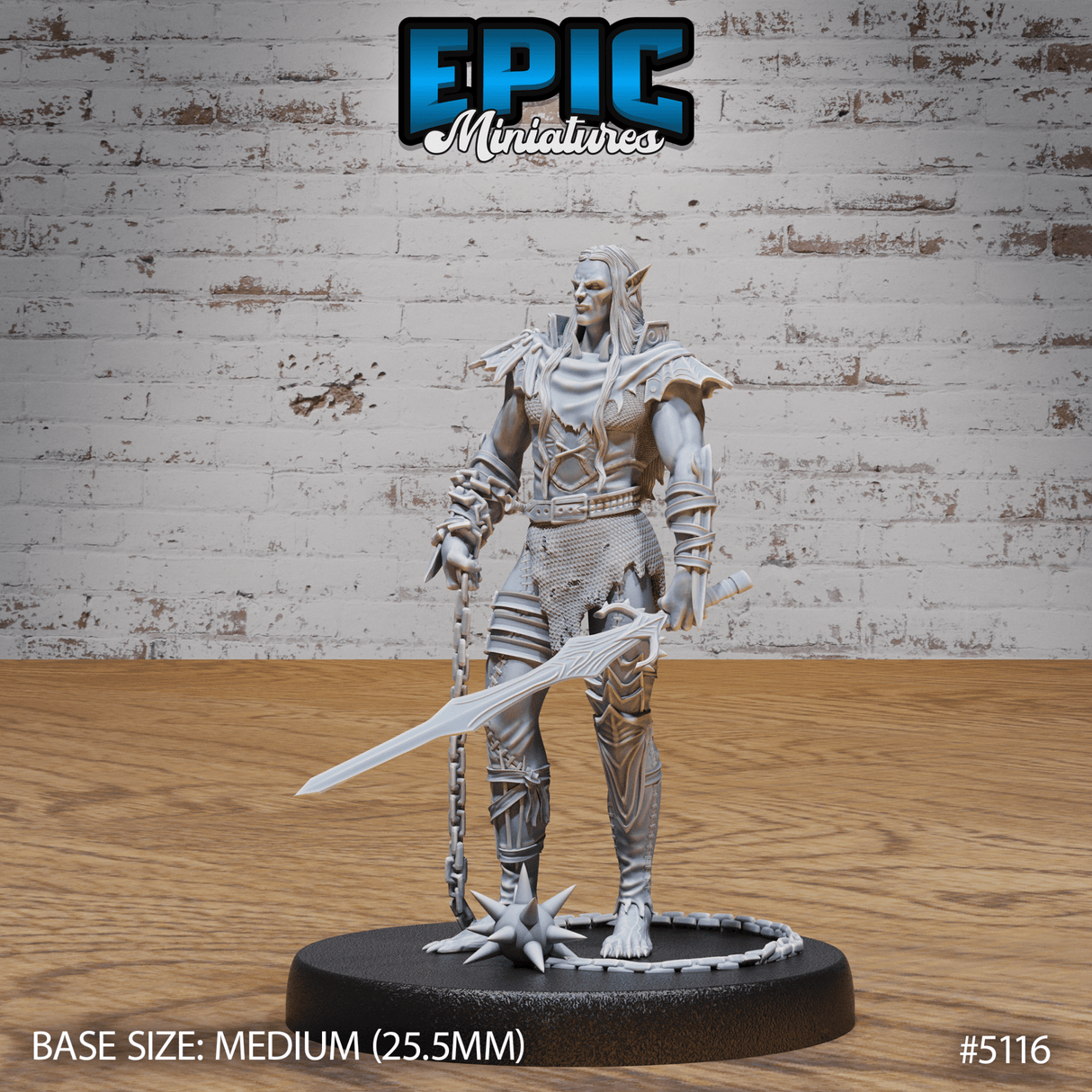 Half Drow Slave Master Miniature | A - Tabletop RPG & D&D miniature. Perfect for wargaming & collectors