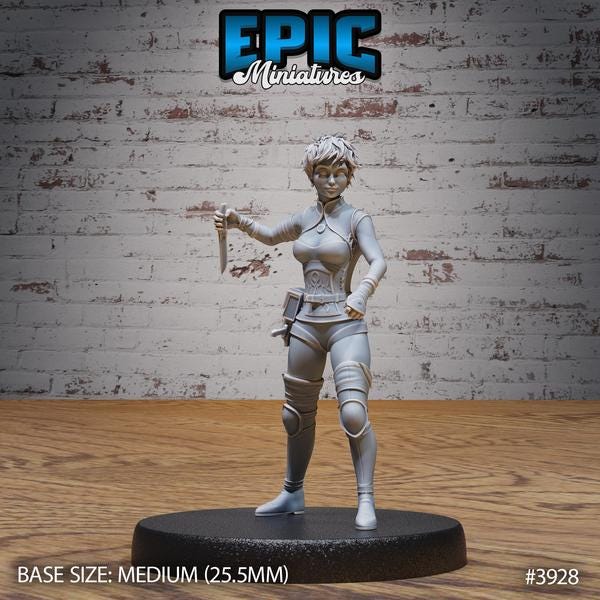 Half Elf Rogue Novice Miniature | 3928 - Tabletop RPG & D&D miniature. Perfect for wargaming & collectors