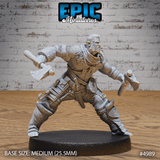 Half Orc Adventurer Miniature | C - Tabletop RPG & D&D miniature. Perfect for wargaming & collectors