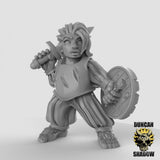 female Halfling Fighter Miniature | C - Tabletop RPG & D&D miniature. Perfect for wargaming & collectors