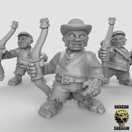 Halfling Archers Miniature | Set of 3 - Tabletop RPG & D&D miniature. Perfect for wargaming & collectors