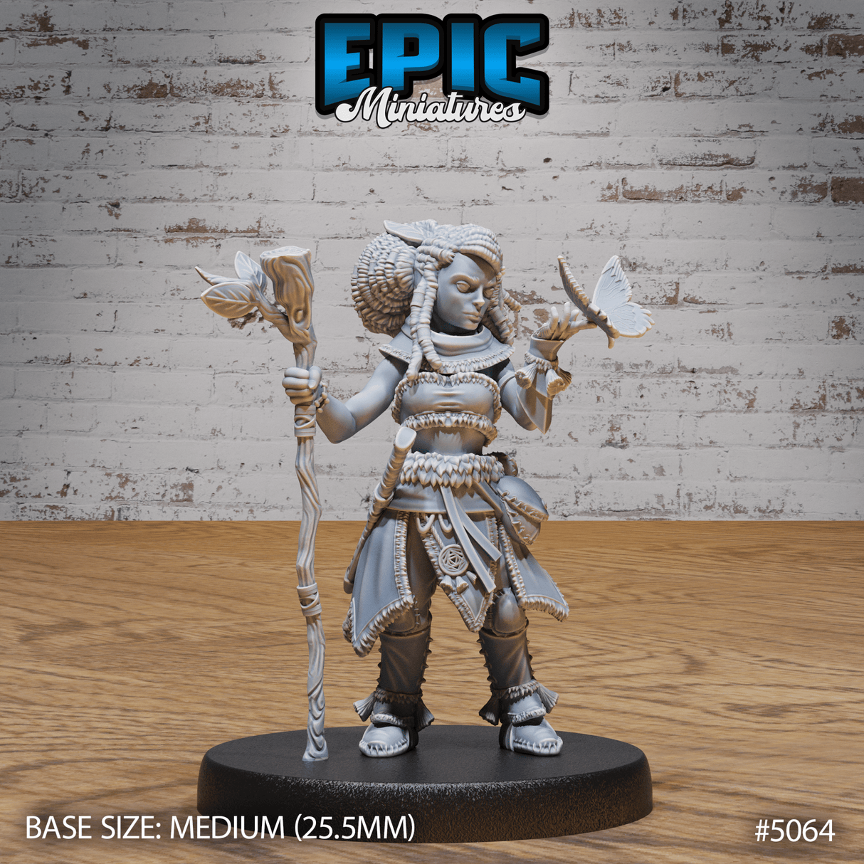 Halfling Druid Female Miniature | A - Tabletop RPG & D&D miniature. Perfect for wargaming & collectors