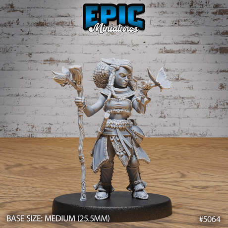 Halfling Druid Female Miniature | A - Tabletop RPG & D&D miniature. Perfect for wargaming & collectors