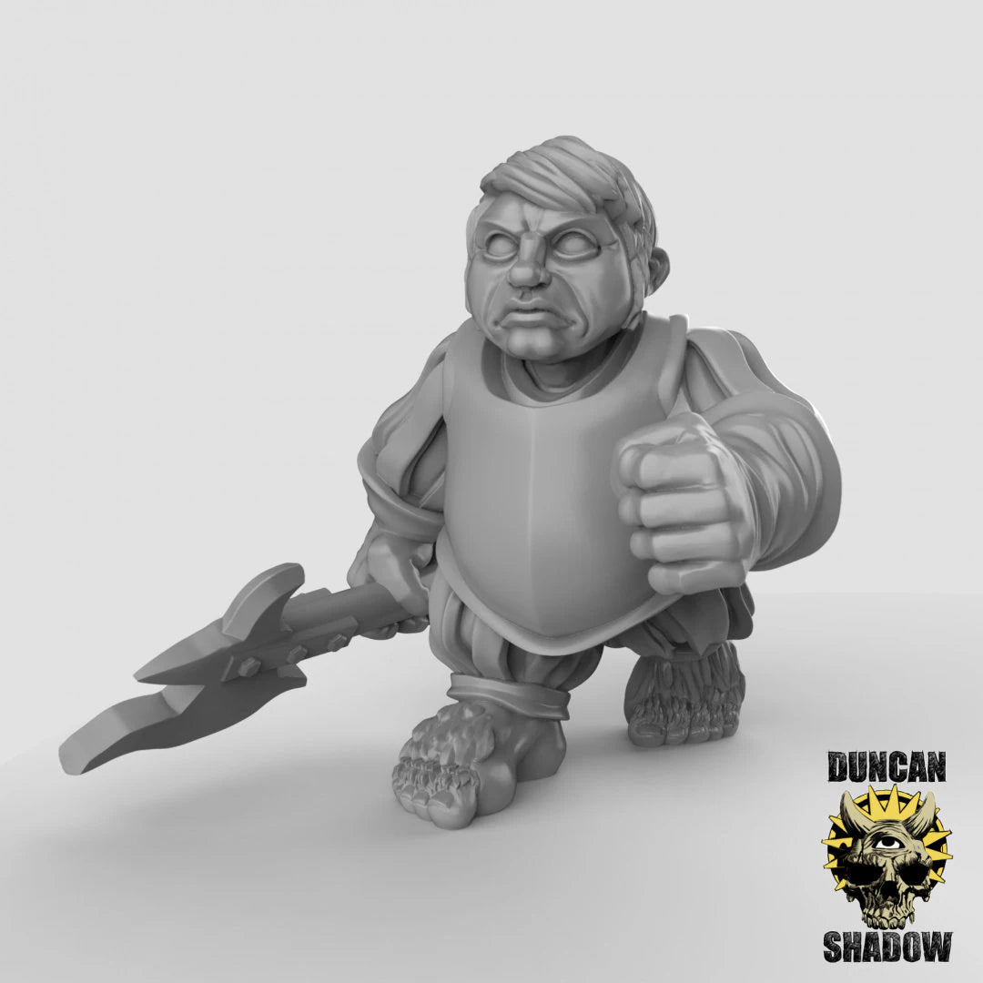 Halfling Fighter Miniature - A - 28mm
