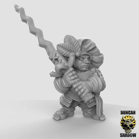 Halfling Great Sword Miniature | C - Tabletop RPG & D&D miniature. Perfect for wargaming & collectors