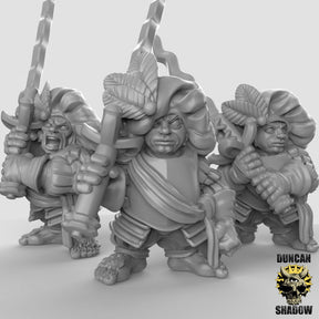 Halfling Great Sword Miniature | Set of 3 - Tabletop RPG & D&D miniature. Perfect for wargaming & collectors