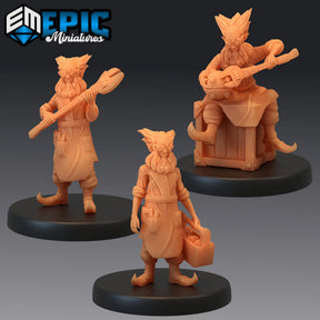 Halfling Inventors Miniature | set of 3 - Tabletop RPG & D&D miniature. Perfect for wargaming & collectors