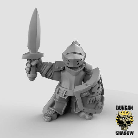 Halfling Knight Miniature | B - Tabletop RPG & D&D miniature. Perfect for wargaming & collectors