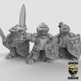 Halfling Knight Miniature | Set of 3 - Tabletop RPG & D&D miniature. Perfect for wargaming & collectors