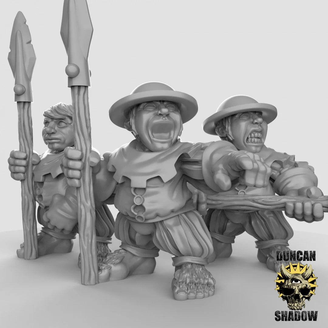 Halfling Town Guards Miniature | Set of 3 - Tabletop RPG & D&D miniature. Perfect for wargaming & collectors