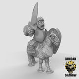 Halfling Mounted Miniature | B - Tabletop RPG & D&D miniature. Perfect for wargaming & collectors