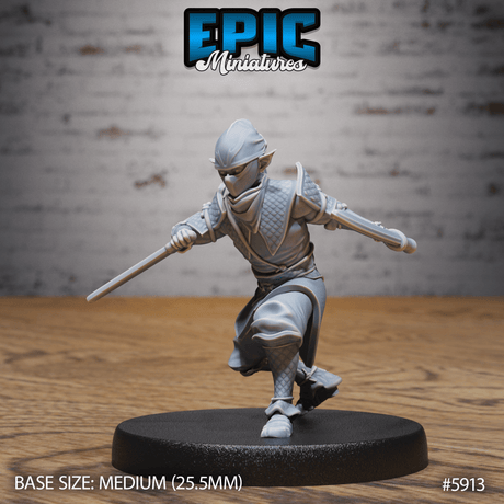 Halfling Ninja Miniature | A - Tabletop RPG & D&D miniature. Perfect for wargaming & collectors