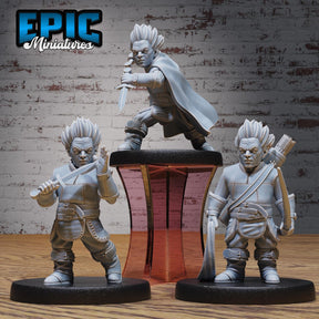 Halfling Rogue Miniature | Full Set All Models - Tabletop RPG & D&D miniature. Perfect for wargaming & collectors