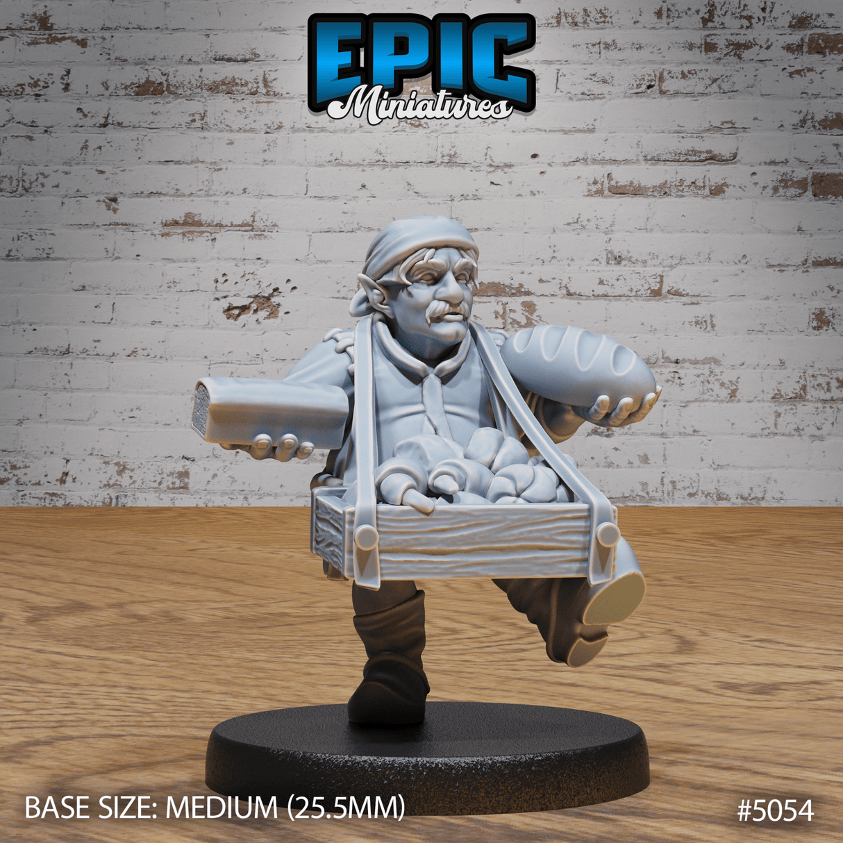 Halfling Villager Miniature | B - Tabletop RPG & D&D miniature. Perfect for wargaming & collectors
