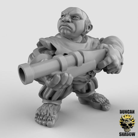 Halfling with Rifle Miniature | C - Tabletop RPG & D&D miniature. Perfect for wargaming & collectors
