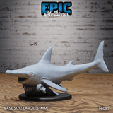 Hammerhead Shark Miniature | B - Tabletop RPG & D&D miniature. Perfect for wargaming & collectors