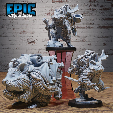 Hamsterfolk adventures Miniature | Set of 3 - Tabletop RPG & D&D miniature. Perfect for wargaming & collectors