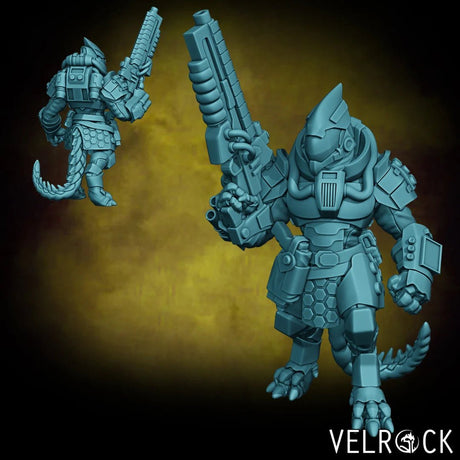 Heavy Lizardmen Miniature | A - Tabletop RPG & D&D miniature. Perfect for wargaming & collectors