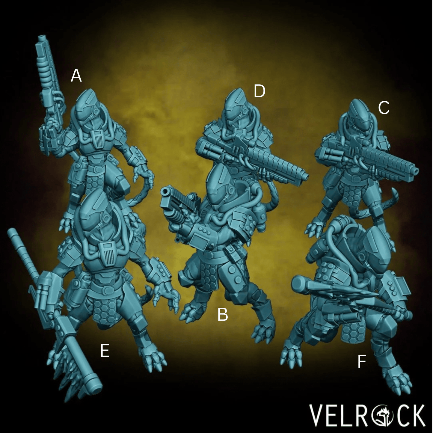 Heavy Lizardmen Miniature - Set of 6 - 28mm