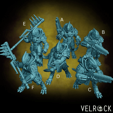 Heavy Lizardmen Miniature | Set of 6 - Tabletop RPG & D&D miniature. Perfect for wargaming & collectors