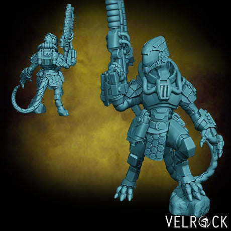 Female Heavy Lizardmen Miniature | A - Tabletop RPG & D&D miniature. Perfect for wargaming & collectors