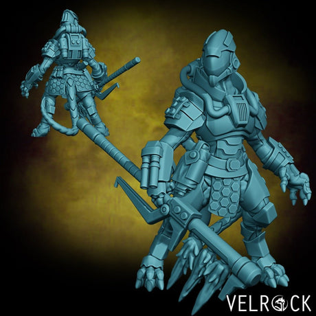 Female Heavy Lizardmen Miniature | E - Tabletop RPG & D&D miniature. Perfect for wargaming & collectors