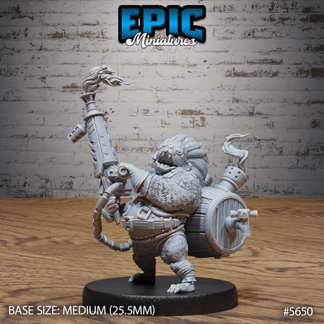 Hedgehog Arsonist Miniature | A - Tabletop RPG & D&D miniature. Perfect for wargaming & collectors