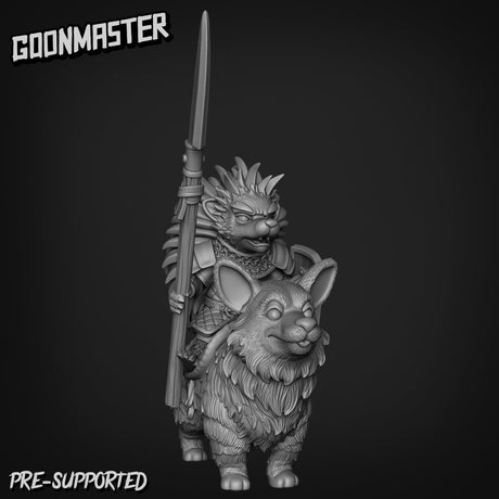 Hedgehog Corgi Rider Miniature | C - Tabletop RPG & D&D miniature. Perfect for wargaming & collectors