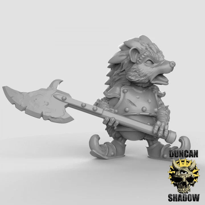 Hedgehog Knight Miniature - A - 32mm