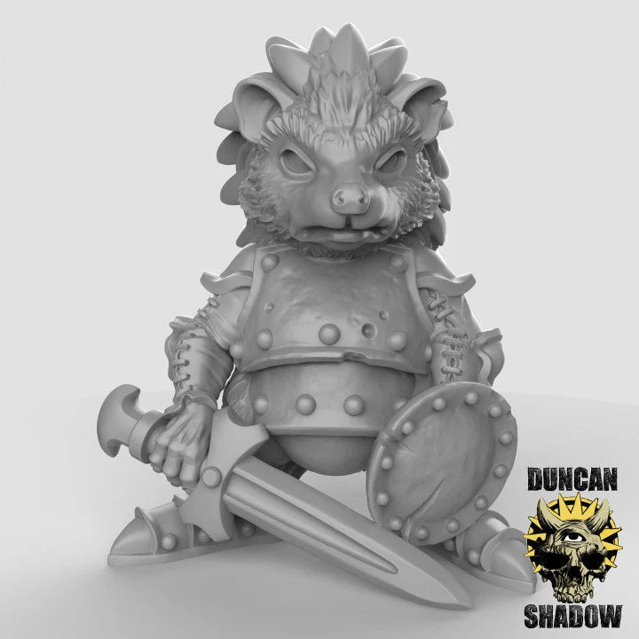 Hedgehog Warriors Miniature - B - 32mm