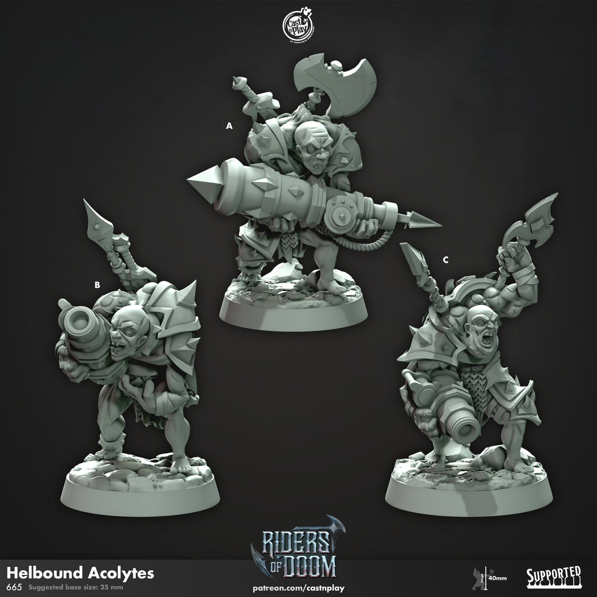 Hellbound Acolytes, Riders of Doom Miniature | A - Tabletop RPG & D&D miniature. Perfect for wargaming & collectors