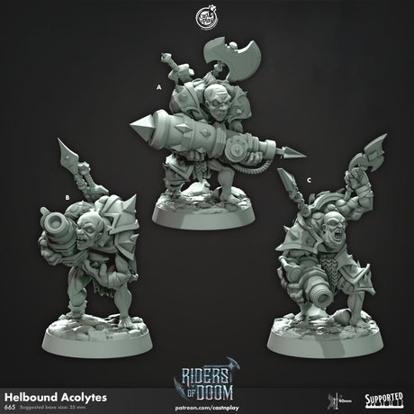 Hellbound Acolytes, Riders of Doom Miniature | A - Tabletop RPG & D&D miniature. Perfect for wargaming & collectors