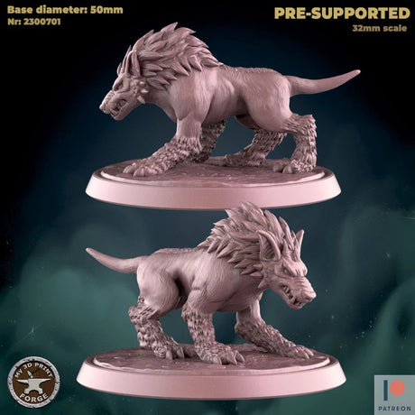 Hellhound Miniature | B - Tabletop RPG & D&D miniature. Perfect for wargaming & collectors