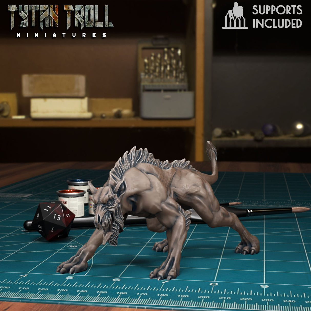 Hellhound Pack Miniature | A - Tabletop RPG & D&D miniature. Perfect for wargaming & collectors