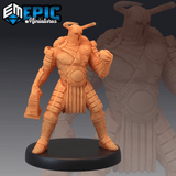 Helmed Barbarian Miniature | B - Tabletop RPG & D&D miniature. Perfect for wargaming & collectors