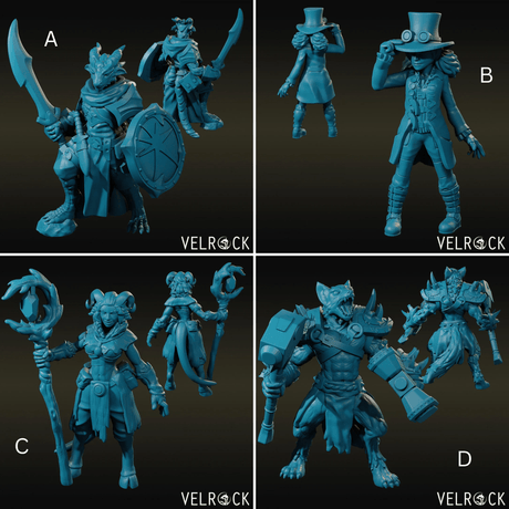 Hero Bundle Miniature | set of 4 - Tabletop RPG & D&D miniature. Perfect for wargaming & collectors
