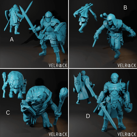 Adventurer Bundle set | Set of 4 - Tabletop RPG & D&D miniature. Perfect for wargaming & collectors