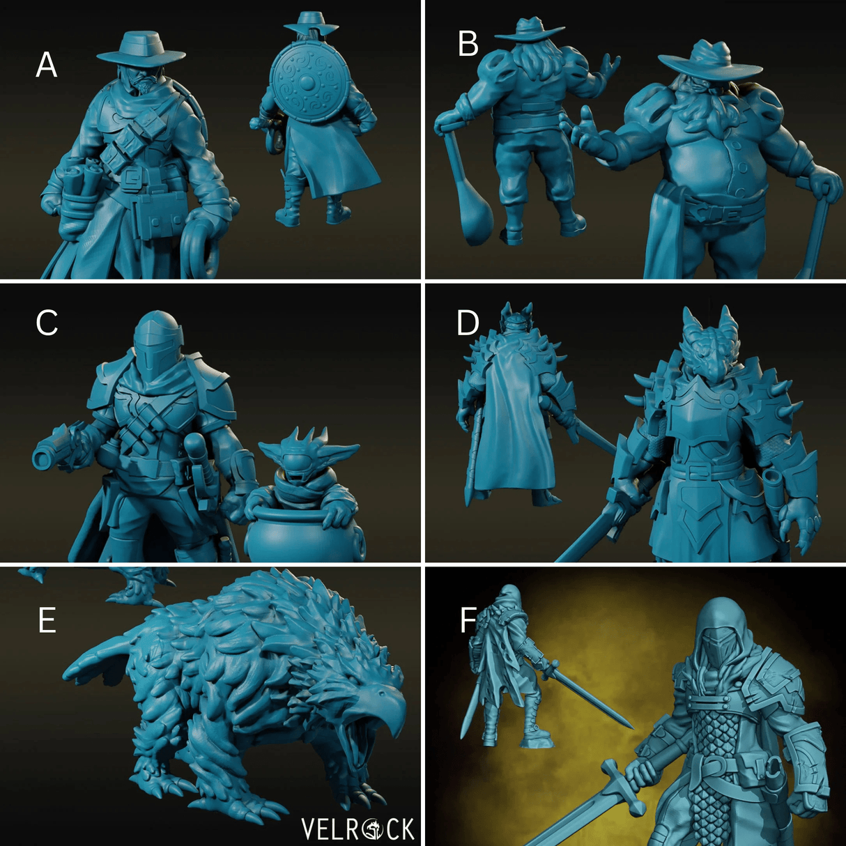 RPG Hero Bundle | Set of 6 - Tabletop RPG & D&D miniature. Perfect for wargaming & collectors