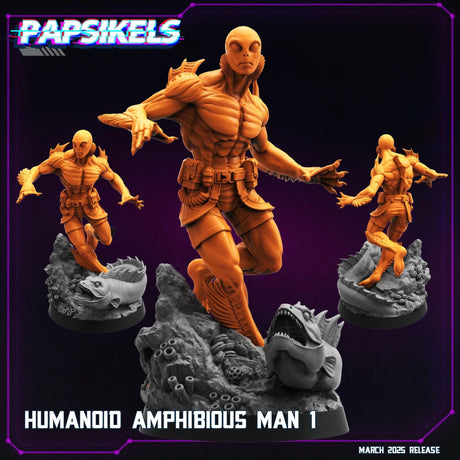 Heroic Colonial Mercs Miniature | Amphibious Man 1 - Tabletop RPG & D&D miniature. Perfect for wargaming & collectors