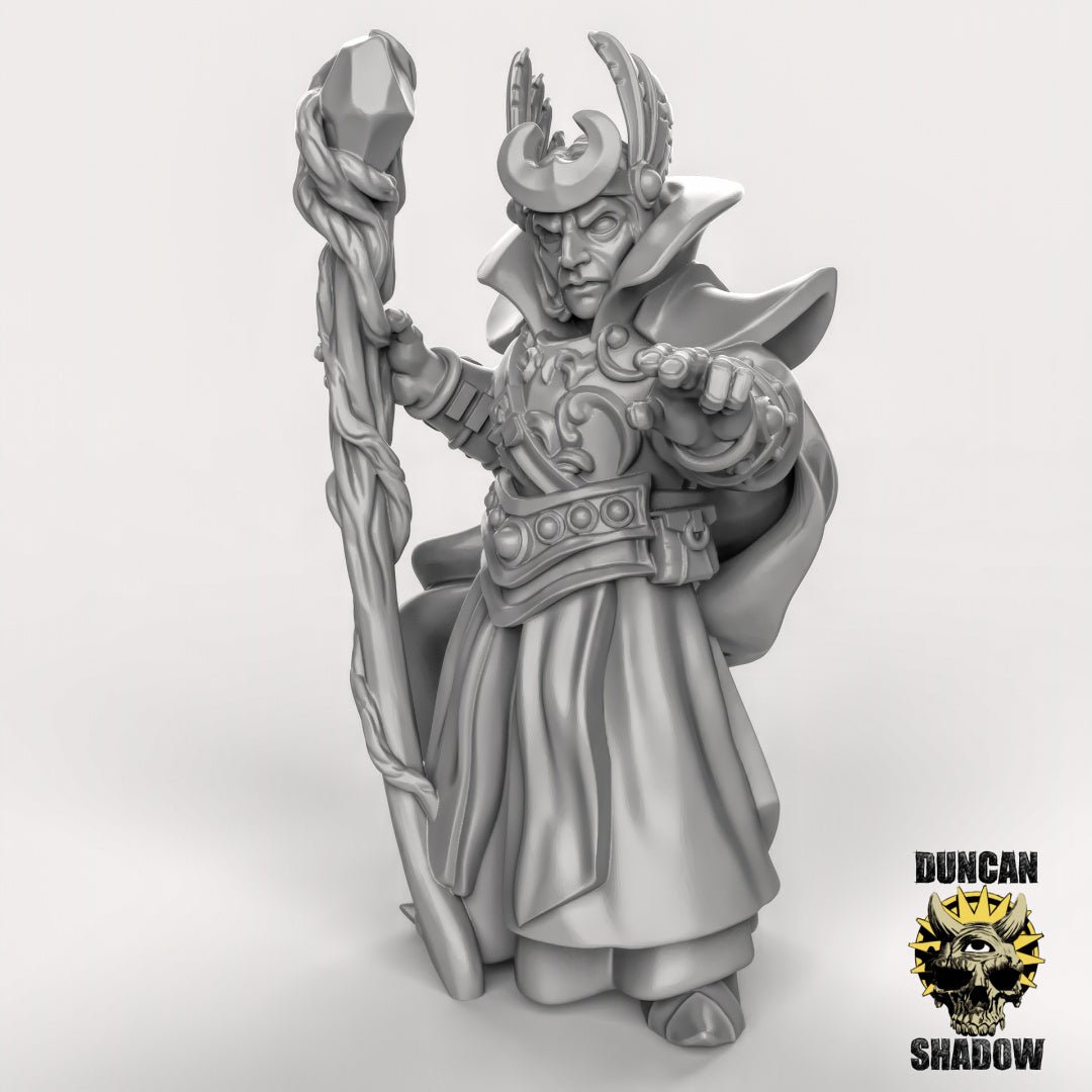High Elf Spellcaster Miniature | C - Tabletop RPG & D&D miniature. Perfect for wargaming & collectors