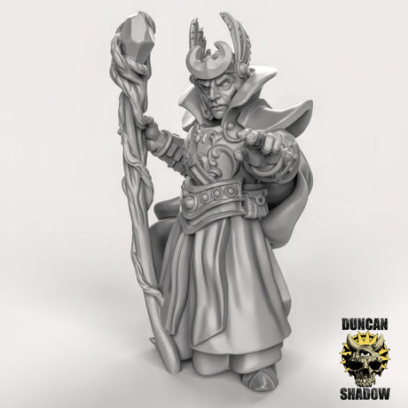 High Elf Spellcaster Miniature | C - Tabletop RPG & D&D miniature. Perfect for wargaming & collectors