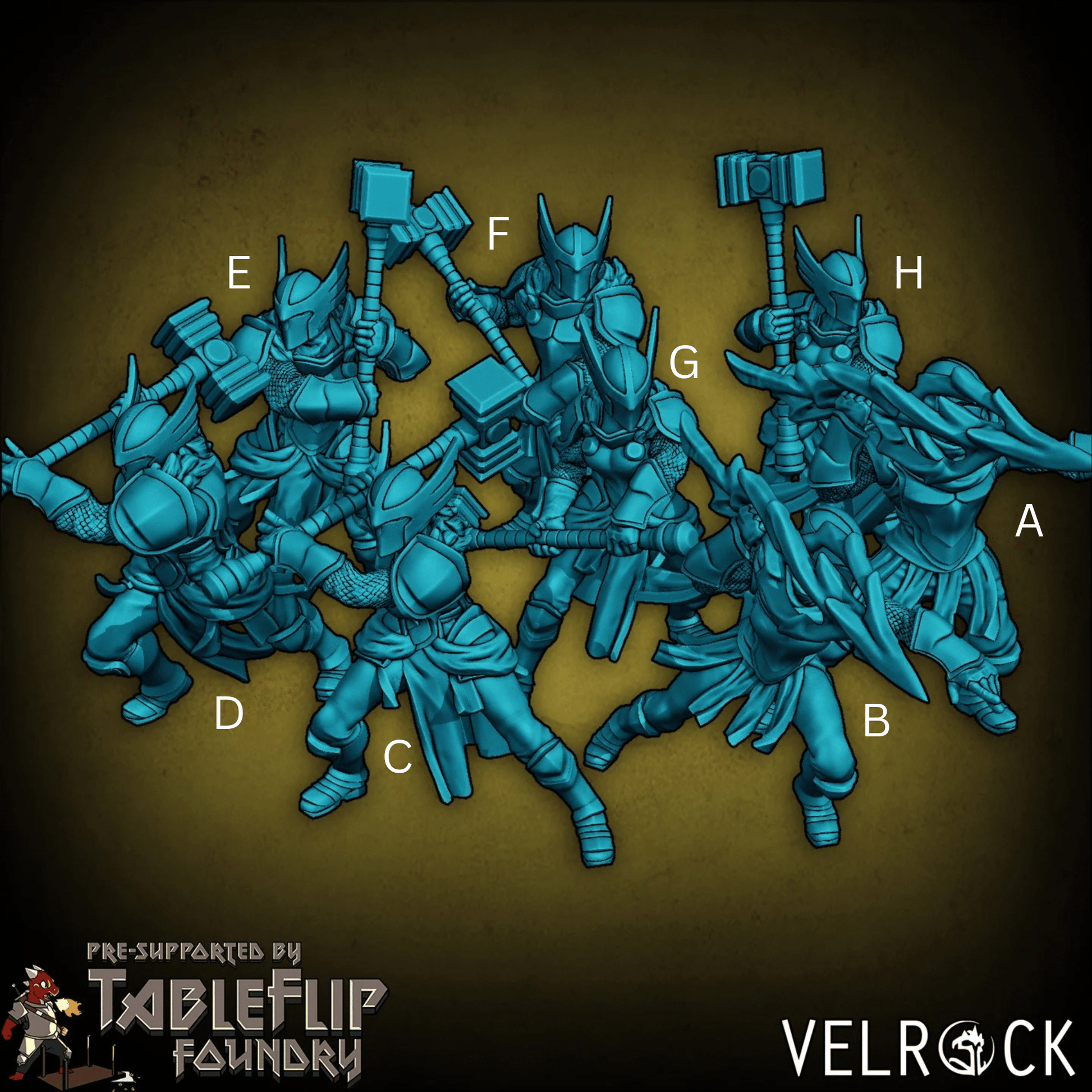 High Elf Paladins Miniature - Set of 8 - 32mm