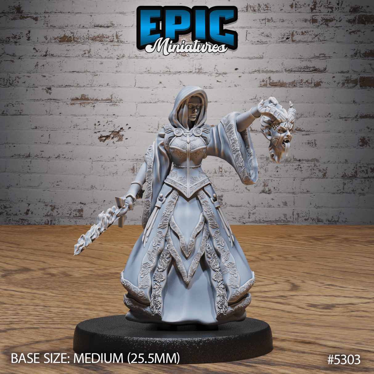 High Sorceress Miniature | A - Tabletop RPG & D&D miniature. Perfect for wargaming & collectors