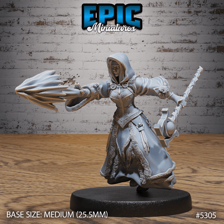 High Sorceress Miniature | C - Tabletop RPG & D&D miniature. Perfect for wargaming & collectors