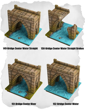 Highland Tiles Bridge Center & Water Pack (MH 149 to MH 152) | Random Selection (20 Models) - Tabletop RPG & D&D miniature. Perfect for wargaming & collectors