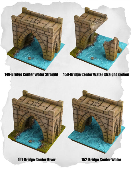 Highland Tiles Bridge Center & Water Pack (MH 149 to MH 152) | Random Selection (20 Models) - Tabletop RPG & D&D miniature. Perfect for wargaming & collectors
